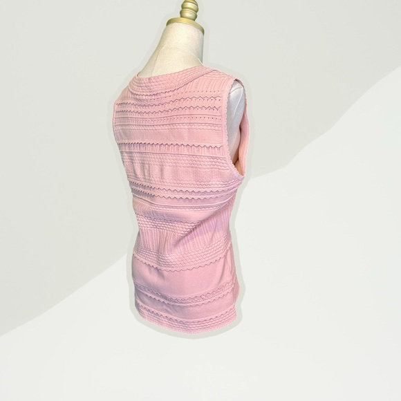 NWT Milly ‘Textured Tech Knit Lace Detailed Tank Top’ in Dahlia Pink Size 14/16 - Picture 13 of 13